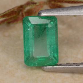 0.69캐럿 천연 그린 에메랄드, 에메랄드 컷, 6.1×4.2 mm, SI-I1