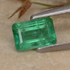 0.63캐럿 천연 라이트 그린 에메랄드, 에메랄드 컷, 6.1×4.1 mm, SI-I1