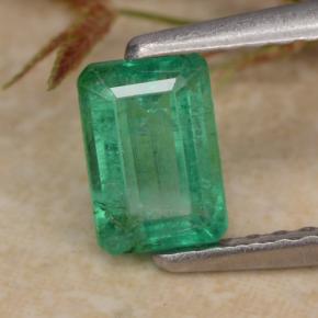 0.63캐럿 천연 라이트 그린 에메랄드, 에메랄드 컷, 6.1×4.1 mm, SI-I1