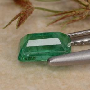 0.63캐럿 천연 라이트 그린 에메랄드, 에메랄드 컷, 6.1×4.1 mm, SI-I1