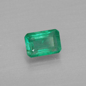 0.55캐럿 천연 그린 에메랄드, 에메랄드 컷, 6×4.1 mm, SI-I1
