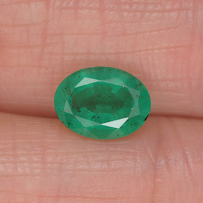 1.17캐럿 천연 그린 에메랄드, 타원형 컷, 8.1×6.1 mm, SI-I1