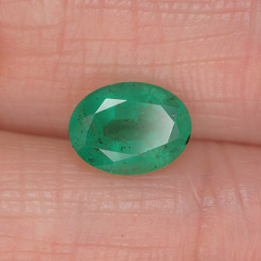 1.17캐럿 천연 그린 에메랄드, 타원형 컷, 8.1×6.1 mm, SI-I1