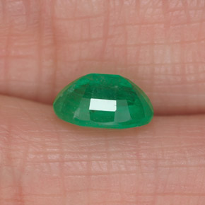 1.27캐럿 천연 그린 에메랄드, 타원형 컷, 8.1×5.8 mm, SI-I1