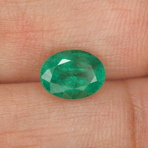 1.11캐럿 천연 그린 에메랄드, 타원형 컷, 7.9×6 mm, SI-I1