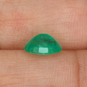 1.11캐럿 천연 그린 에메랄드, 타원형 컷, 7.9×6 mm, SI-I1