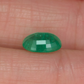 1.13캐럿 천연 그린 에메랄드, 타원형 컷, 8.1×5.9 mm, I1