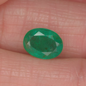 1.25캐럿 천연 그린 에메랄드, 타원형 컷, 8.1×6.1 mm, I1