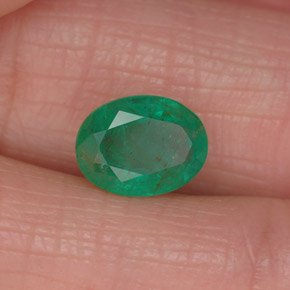 1.25캐럿 천연 그린 에메랄드, 타원형 컷, 8.1×6.1 mm, I1