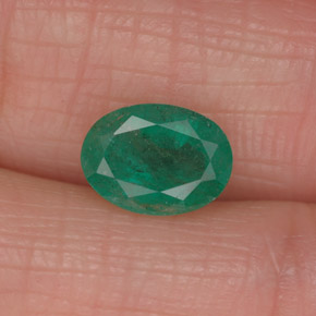 1.27캐럿 천연 그린 에메랄드, 타원형 컷, 8.2×6 mm, I1