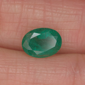 1.27캐럿 천연 그린 에메랄드, 타원형 컷, 8.2×6 mm, I1