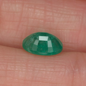 1.27캐럿 천연 그린 에메랄드, 타원형 컷, 8.2×6 mm, I1