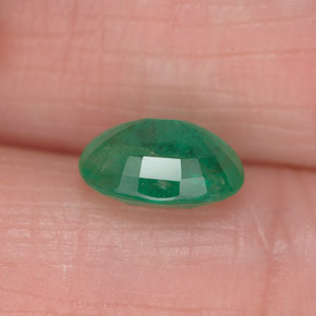 1.26캐럿 천연 그린 에메랄드, 타원형 컷, 8.1×6.1 mm, I1