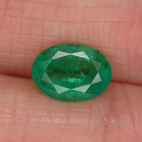 1.05캐럿 천연 그린 에메랄드, 타원형 컷, 7.9×5.9 mm, SI-I1