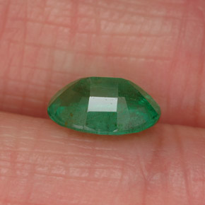 1.05캐럿 천연 그린 에메랄드, 타원형 컷, 7.9×5.9 mm, SI-I1