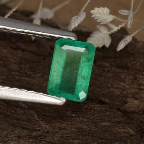 0.59캐럿 천연 그린 에메랄드, 에메랄드 컷, 6×4.1 mm, SI-I1
