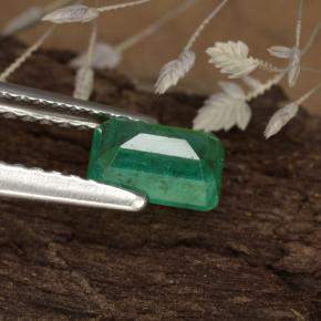 0.59캐럿 천연 그린 에메랄드, 에메랄드 컷, 6×4.1 mm, SI-I1
