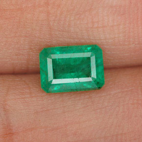 0.97캐럿 천연 그린 에메랄드, 에메랄드 컷, 7×5 mm, I1