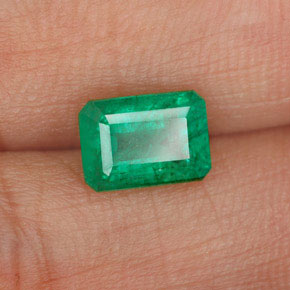 0.97캐럿 천연 그린 에메랄드, 에메랄드 컷, 7×5 mm, I1