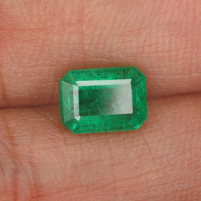 1.15캐럿 천연 그린 에메랄드, 에메랄드 컷, 7×5.1 mm, I1