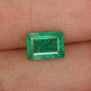 0.88캐럿 천연 그린 에메랄드, 에메랄드 컷, 6.8×4.9 mm, I1