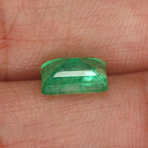 1.29캐럿 천연 그린 에메랄드, 에메랄드 컷, 7.7×5.3 mm, I1