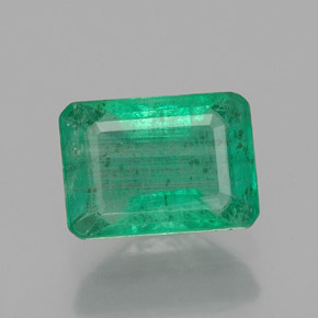 0.93캐럿 천연 그린 에메랄드, 에메랄드 컷, 7.1×5 mm, SI-I1
