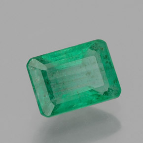 0.93캐럿 천연 그린 에메랄드, 에메랄드 컷, 7.1×5 mm, SI-I1