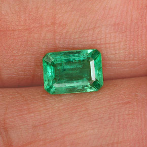 0.73캐럿 천연 그린 에메랄드, 에메랄드 컷, 6.9×5 mm, SI-I1