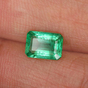 0.73캐럿 천연 그린 에메랄드, 에메랄드 컷, 6.9×5 mm, SI-I1