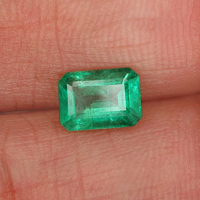 0.83캐럿 천연 그린 에메랄드, 에메랄드 컷, 6.9×5 mm, SI-I1