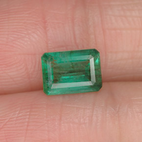 1.03캐럿 천연 그린 에메랄드, 에메랄드 컷, 7.1×5.1 mm, I1
