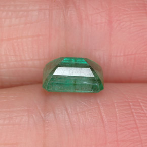 1.03캐럿 천연 그린 에메랄드, 에메랄드 컷, 7.1×5.1 mm, I1