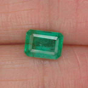 0.86캐럿 천연 그린 에메랄드, 에메랄드 컷, 7×5 mm, I1