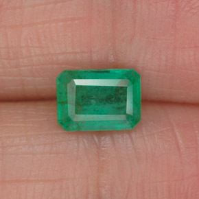 0.86캐럿 천연 그린 에메랄드, 에메랄드 컷, 7×5 mm, I1