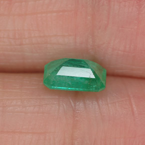 0.86캐럿 천연 그린 에메랄드, 에메랄드 컷, 7×5 mm, I1