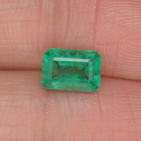 0.89캐럿 천연 그린 에메랄드, 에메랄드 컷, 7.1×4.9 mm, I1