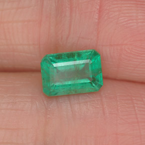 0.89캐럿 천연 그린 에메랄드, 에메랄드 컷, 7.1×4.9 mm, I1