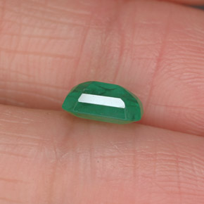 0.86캐럿 천연 그린 에메랄드, 에메랄드 컷, 6.9×4.9 mm, I1