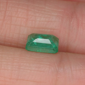 0.94캐럿 천연 그린 에메랄드, 에메랄드 컷, 6.9×4.9 mm, I1