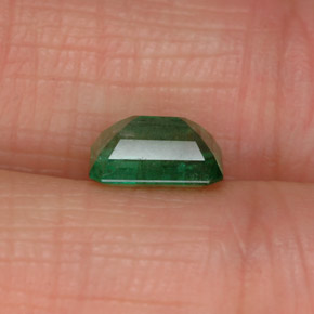 0.84캐럿 천연 그린 에메랄드, 에메랄드 컷, 6.8×4.8 mm, SI-I1