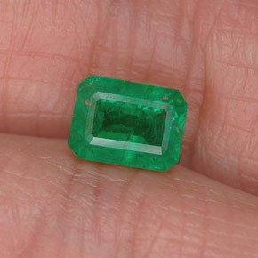 0.94캐럿 천연 그린 에메랄드, 에메랄드 컷, 6.6×5 mm, SI-I1