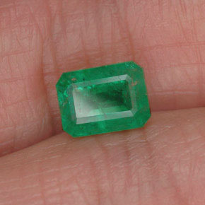 0.94캐럿 천연 그린 에메랄드, 에메랄드 컷, 6.6×5 mm, SI-I1