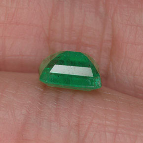 0.94캐럿 천연 그린 에메랄드, 에메랄드 컷, 6.6×5 mm, SI-I1