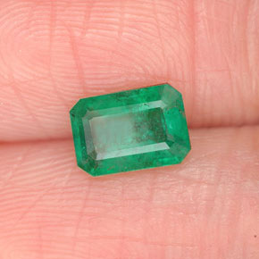 0.67캐럿 천연 그린 에메랄드, 에메랄드 컷, 6.7×4.7 mm, SI-I1