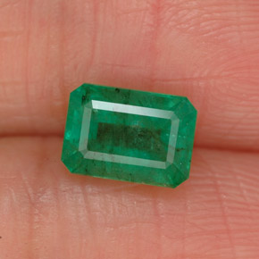 1.05캐럿 천연 그린 에메랄드, 에메랄드 컷, 7×5 mm, SI-I1