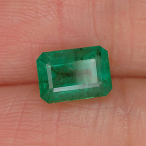 1.05캐럿 천연 그린 에메랄드, 에메랄드 컷, 7×5 mm, SI-I1