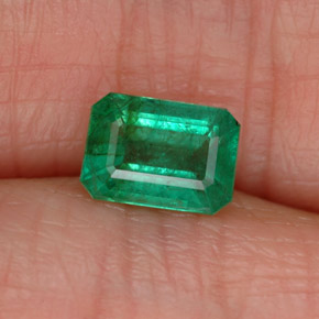 1.04캐럿 천연 그린 에메랄드, 에메랄드 컷, 7.1×5 mm, SI-I1