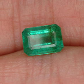 1.04캐럿 천연 그린 에메랄드, 에메랄드 컷, 7.1×5 mm, SI-I1