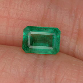 0.96캐럿 천연 그린 에메랄드, 에메랄드 컷, 6.9×5 mm, SI-I1